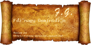 Fónagy Geminián névjegykártya